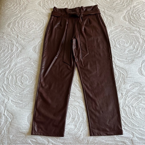 NWT - Commando - Faux Leather Paperbag Pants - Oxblood - Picture 3 of 13